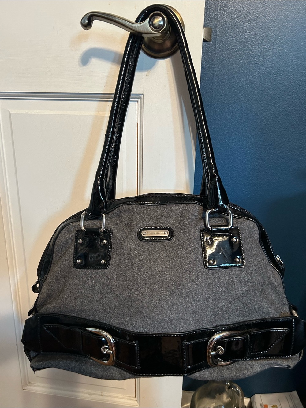 Grey and Black Women's Naturalizer brand Satchel Handbag